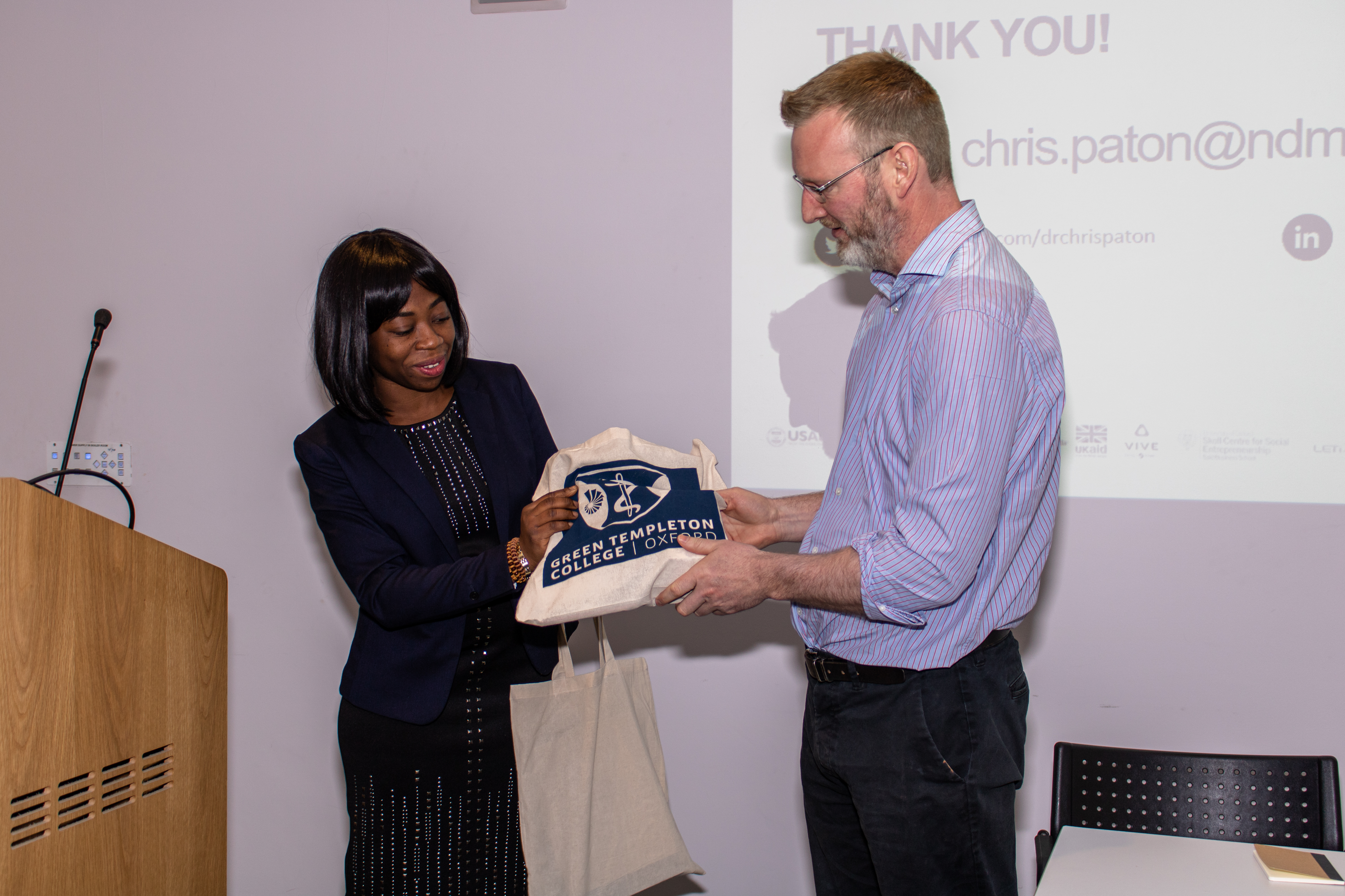 Innovations in Health speaker session at Human Welfare Conference: Josephine Agyeman-Duah and Chris Paton