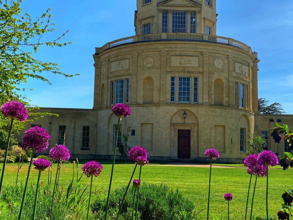 Flowers in front of the Radcliffe Observatory at Green Templeton College