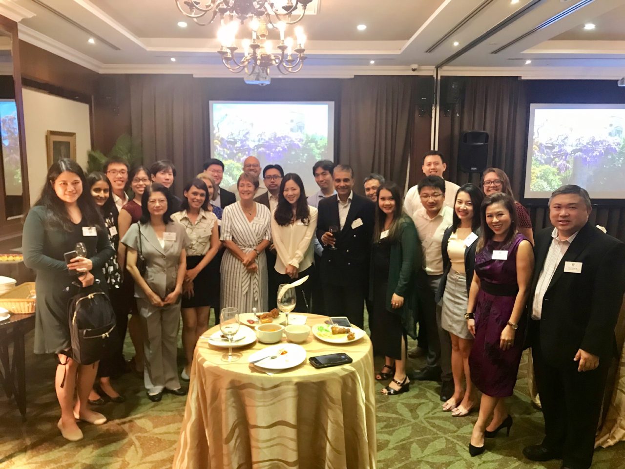 Denise Lievesley with guests at Singapore alumni reception on 14 August 2019