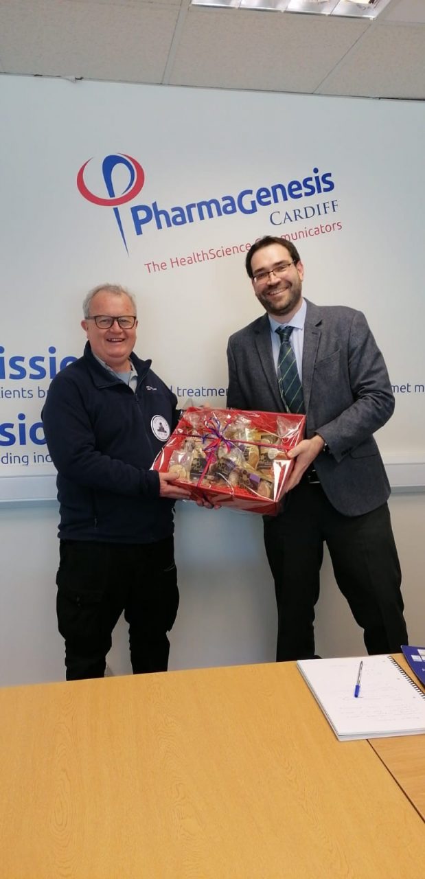 Tim Clayden With Paul Farrow Of Pharmagenesis In Cardiff