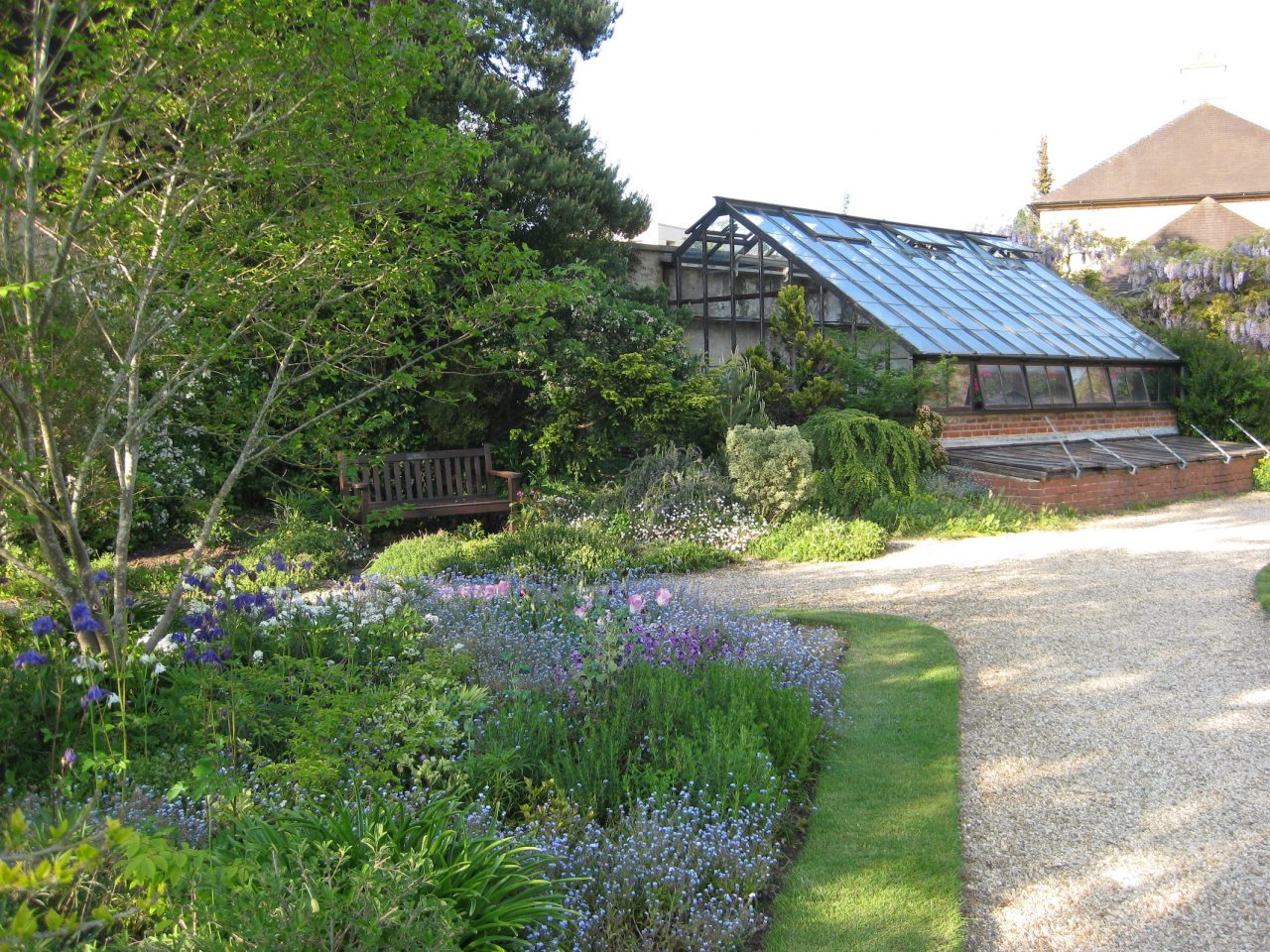 Greenhouse across gardens