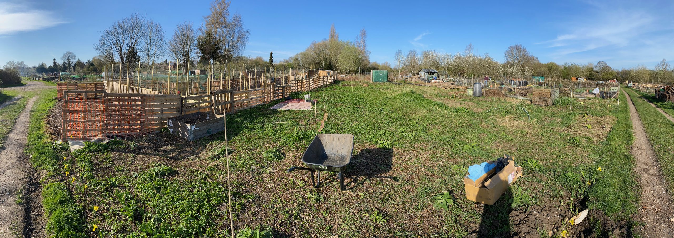 A panoramic view of the allotment in Old marston used by the GTC Allotment Club