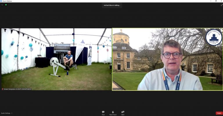 Principal Sir Michael Dixon and initial rower starting Giving Day 2021