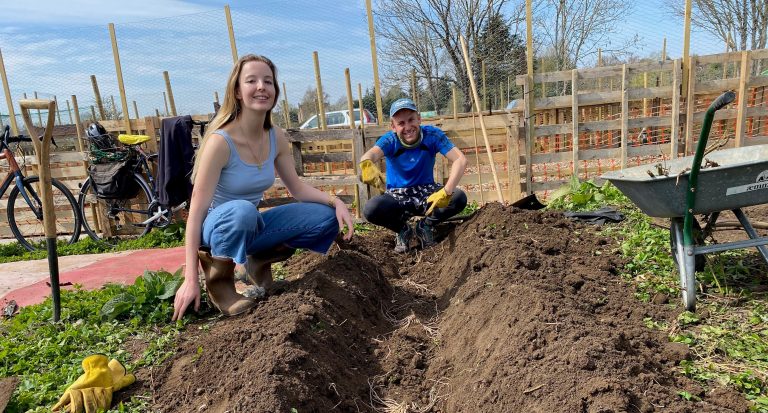 Allotment Club participants planting
