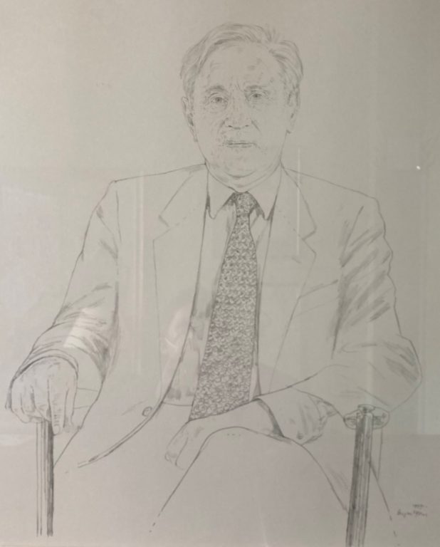 Crispin Tickell Official Portrait in pencil on paper