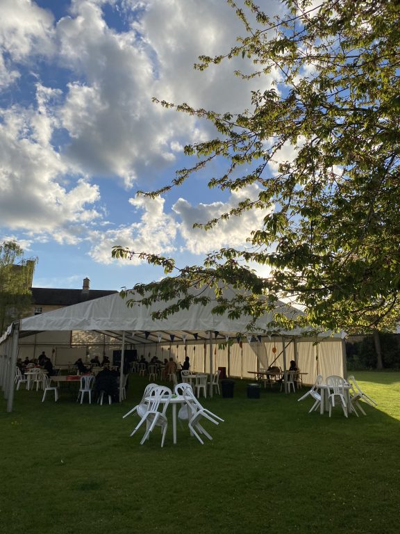 Cherry tree blooming at college