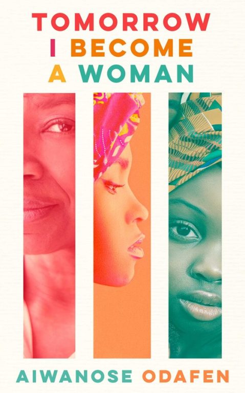Tomorrow I Become A Woman Book Cover featuring the partial portrait images in parallel