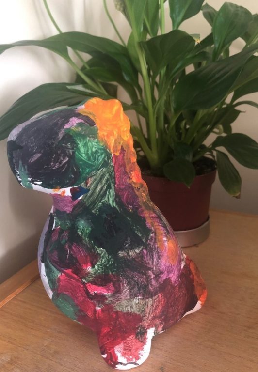 Families Paint At Home Piggy Bank