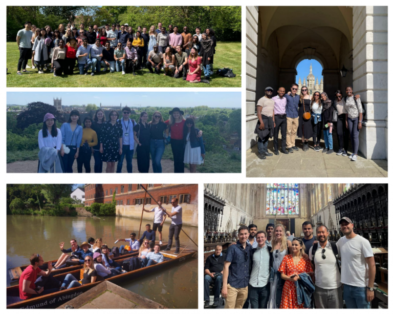 Picture collage of Green Templeton and St Edmund's Students at various locations in Cambridge