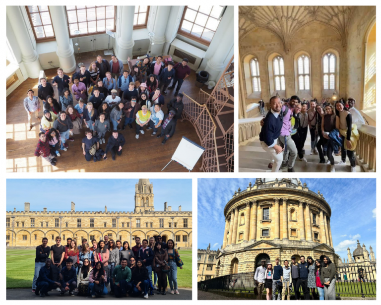 Picture collage of Green Templeton and St Edmund's Students at various locations in Oxford
