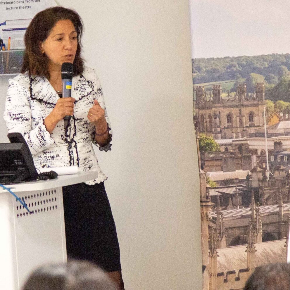 Rebecca Surender Giving Talk Cropped Square