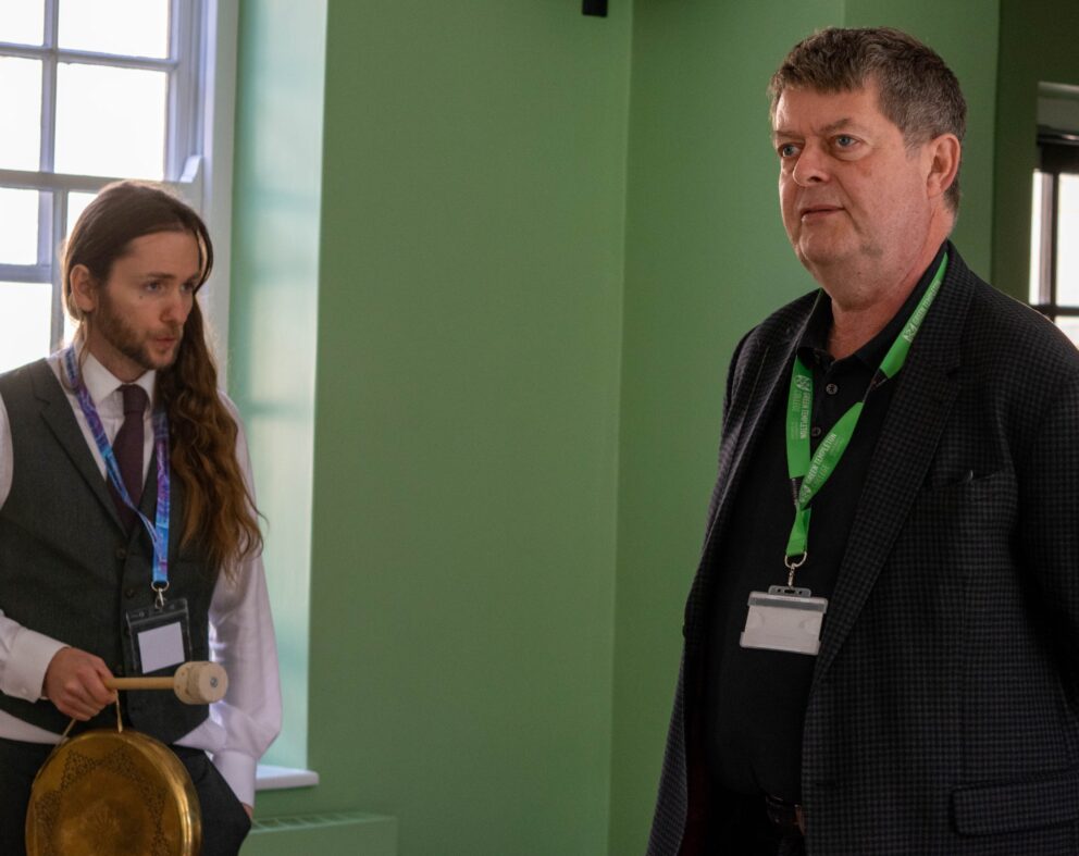 Principal Sir Michael Dixon Speaking To Attendees In The Stables Bar