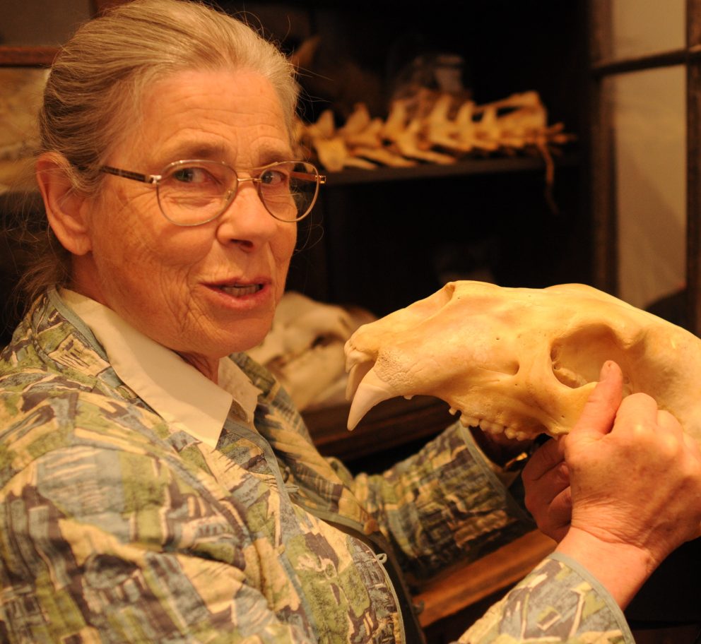 Caroline M Pond Holding Animal Skull