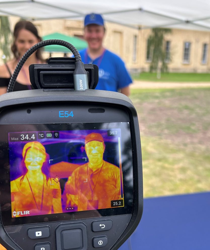 Preview Of Infrared Camera Image On Screen With People In Picture Out Of Focus Behind In Observatory Gardens
