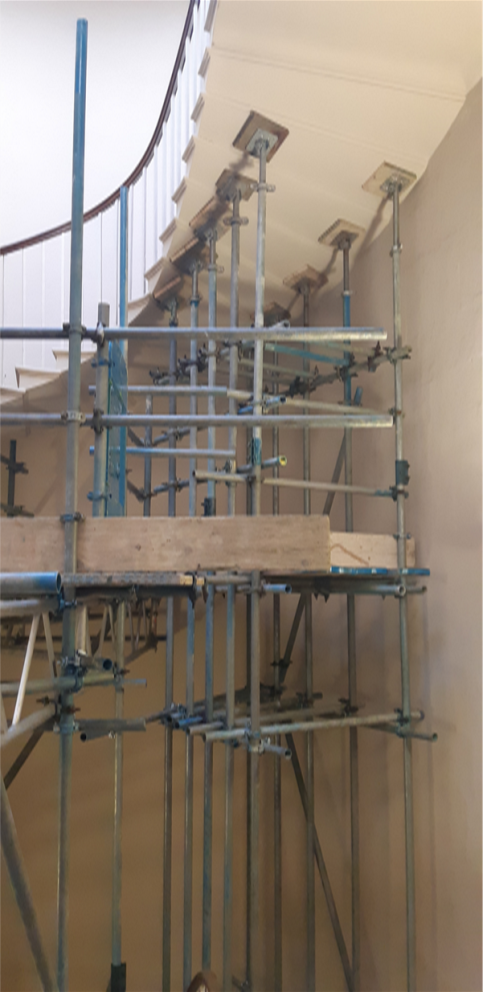Scaffolding In Observatory Staircase From Below