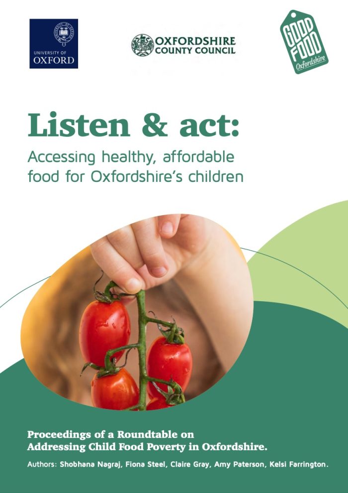Cover of Listen and act - Accessing healthy, affordable food for Oxfordshire's children