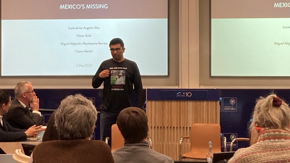 Miguel Moctezuma Speaking To Audience Standing