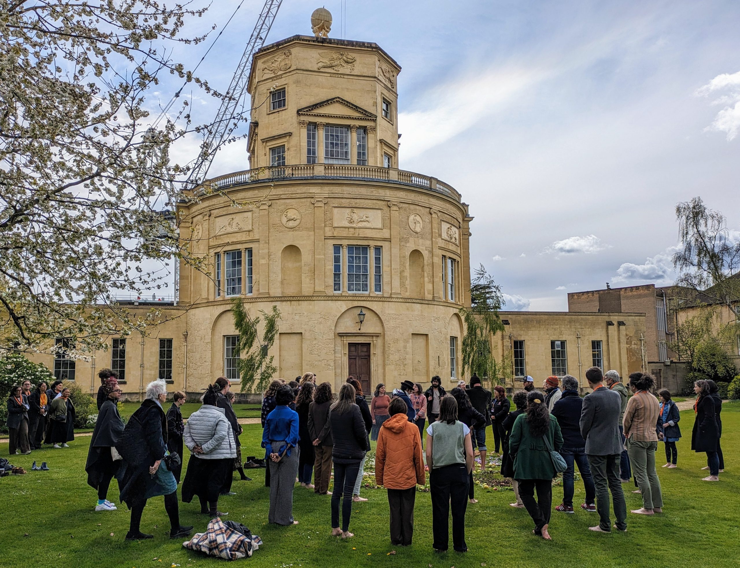 Opening Ceremony At Thinking With And Alongside Critical Indigenous Scholarship Conference On Lawn Outside Radcliffe Observatory
