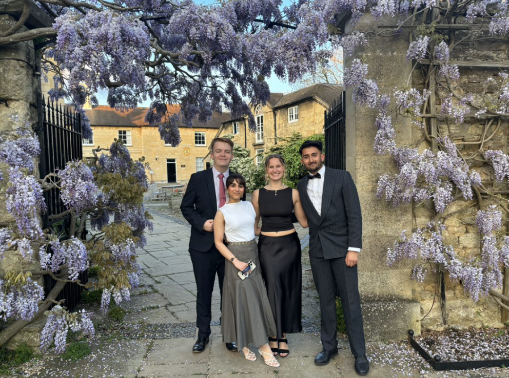 Student Exchange With Cambridge Sister College Dressed For Dinner By Wisteria In Bloom