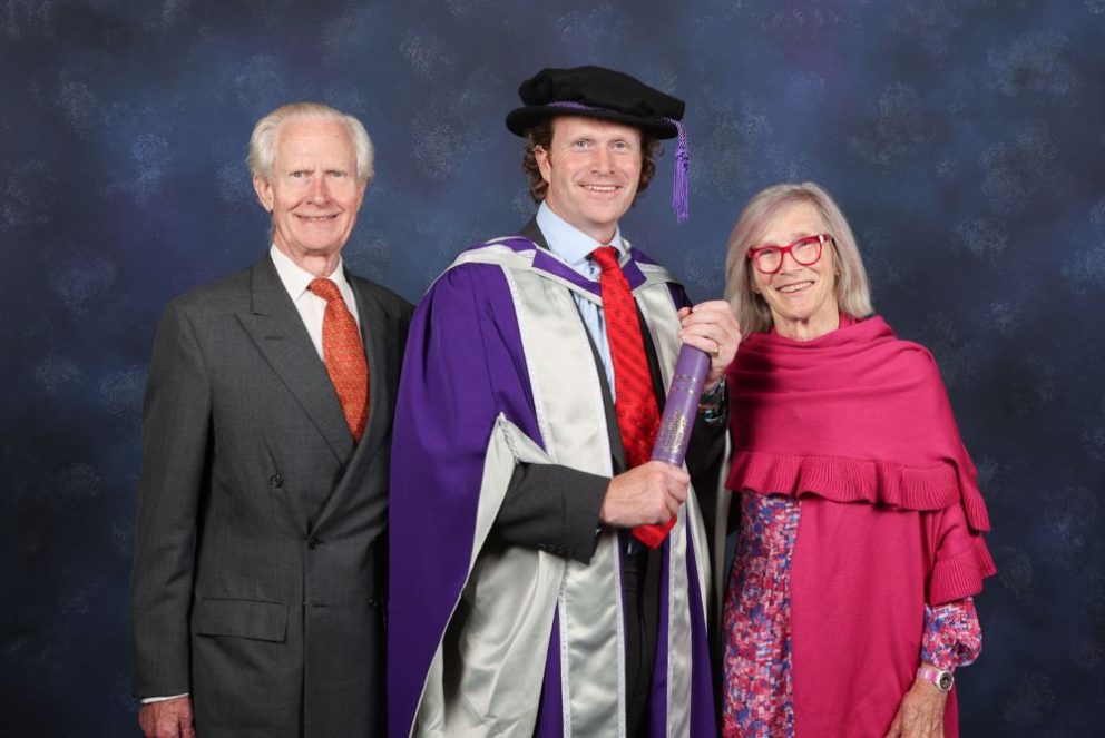 William De Laszlo Holding Honorary Degree Pictured With Parents