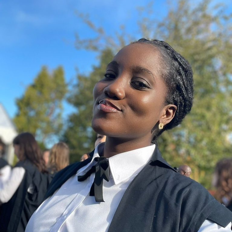 Magdalene Mawugbe in Matriculation clothes