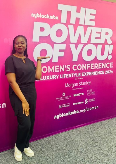 Atswei Mensah In Front Of The Power Of You Pink Banner