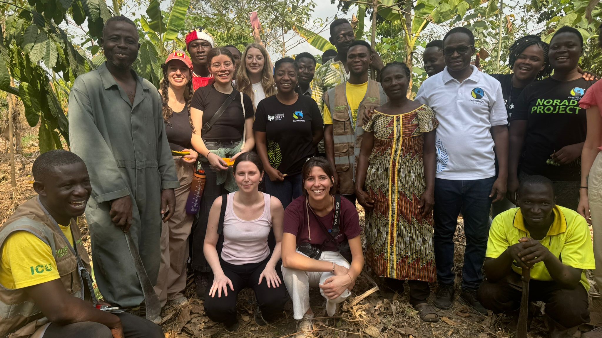 Posed Group Shot On Cocoa Plantation