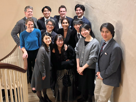 Kawasaki Visiting Students on observatory staircase