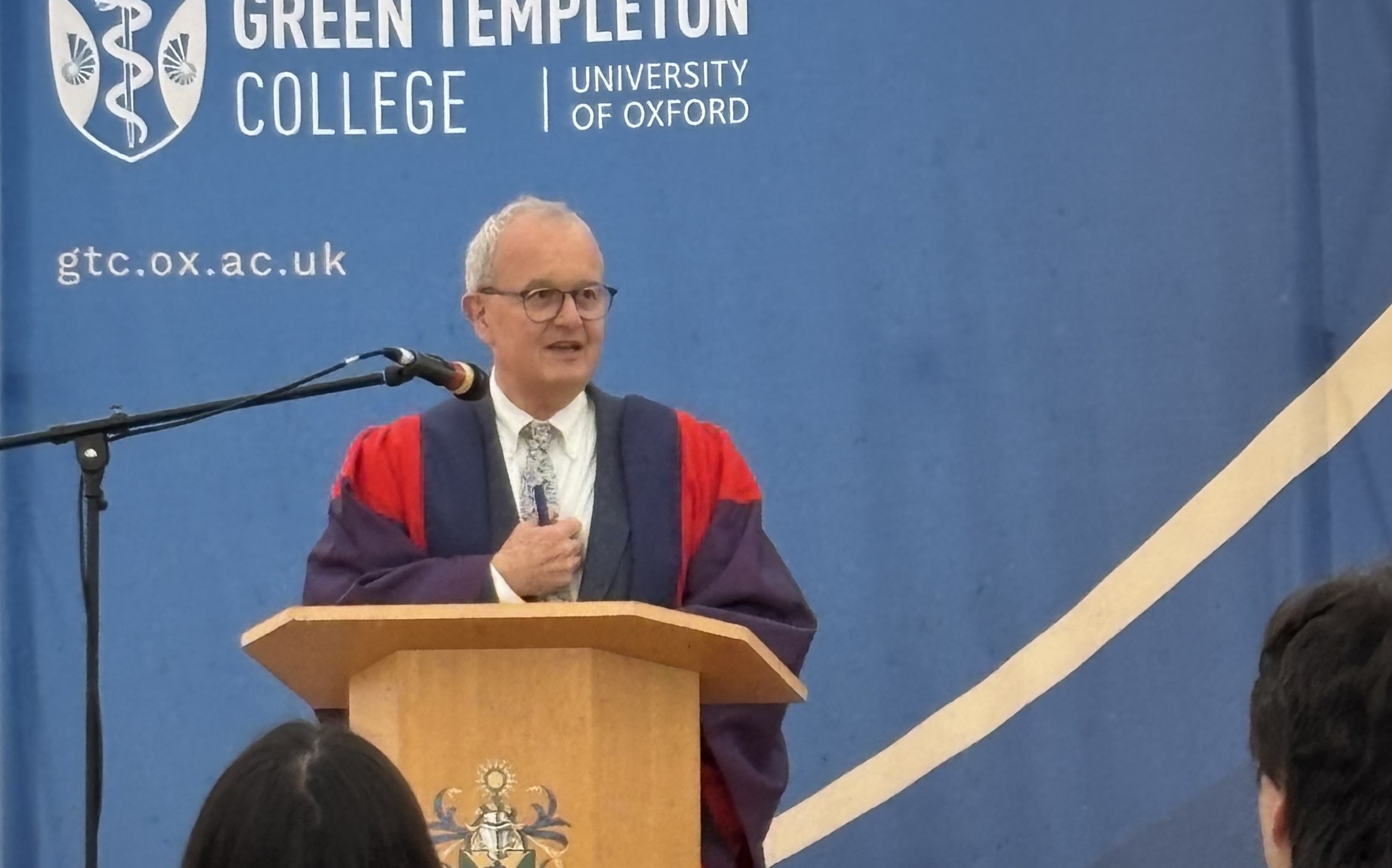 Bursar Dr Tim Clayden Addressing New Graduates In November Crop