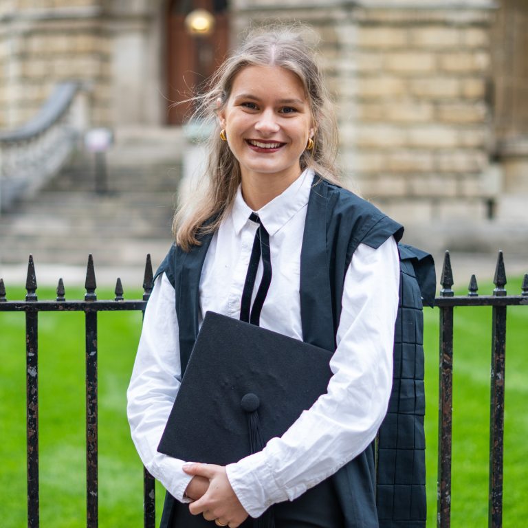 Cleo Turner in Subfusc at Matriculation Headshot