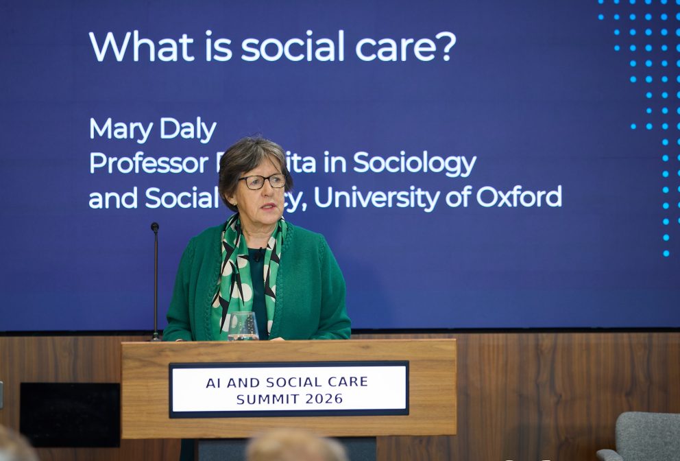 Mary Daly Speaking At Lectern