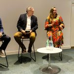 Benny Axt, Matthew Frohn, Susanna Kislenko and Christiaan de Koning, seated on stage