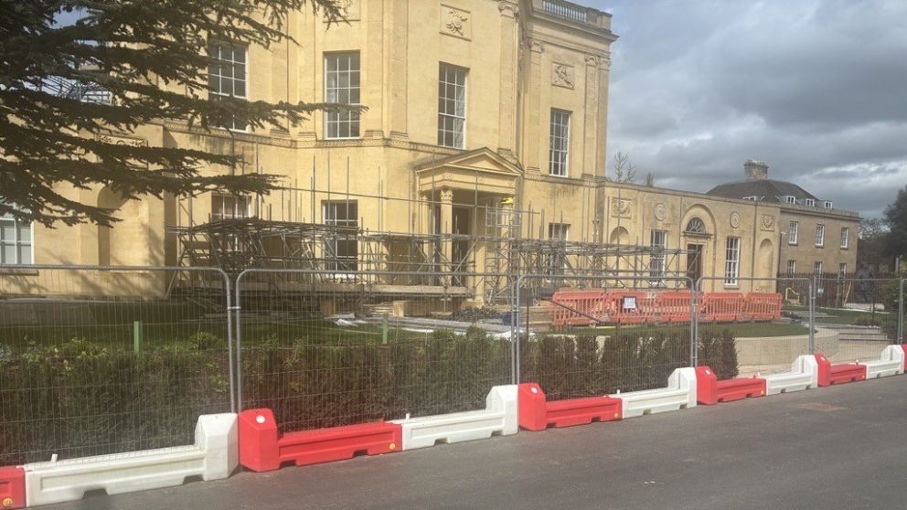 Scaffolding Being Built Behind Heras Fencing