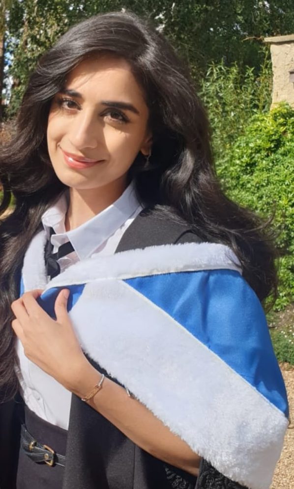 Amira Bhaiji In Graduation Dress In Radcliffe Observatory Gardens