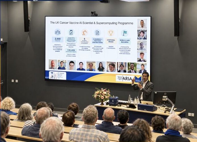 Dr Lennard Lee presenting in a Lecture theatre