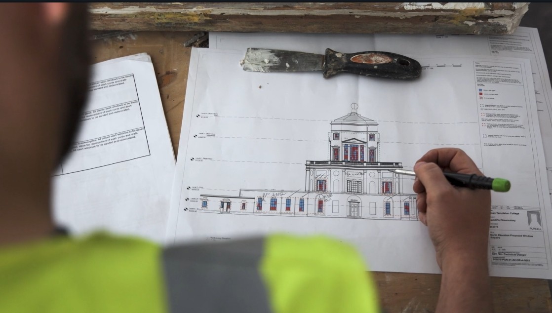 Behind The Scaffolding Image Over Shoulder